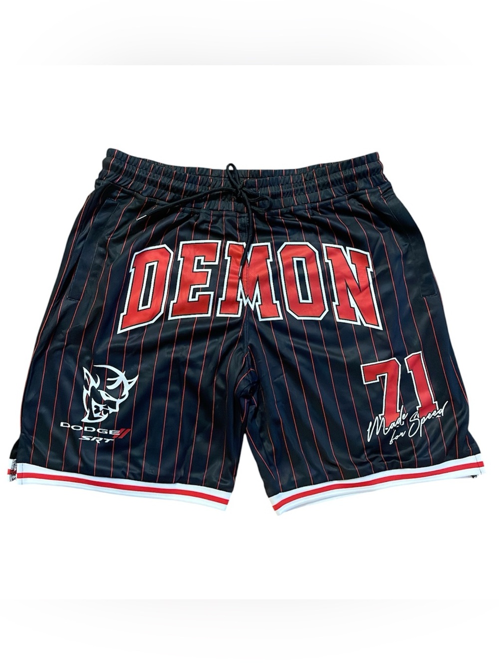 Dodge Demon 71 Black & Red Men's Athletic Shorts